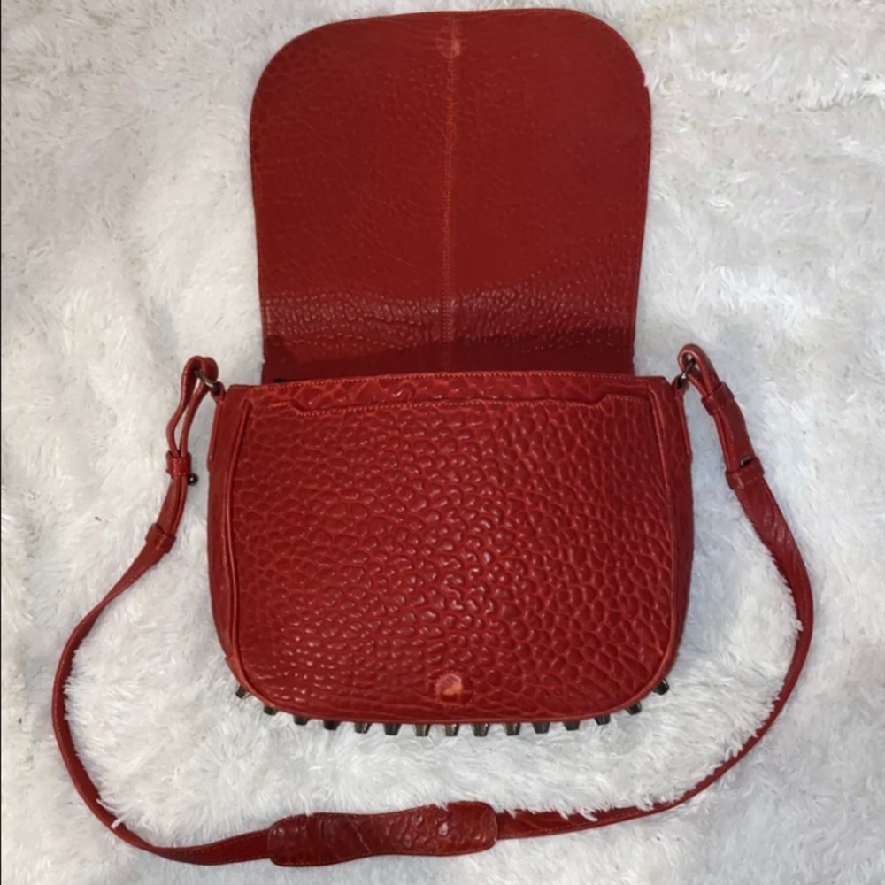 Alexander Wang Red Leather Studded Lia Shoulder B… - image 2